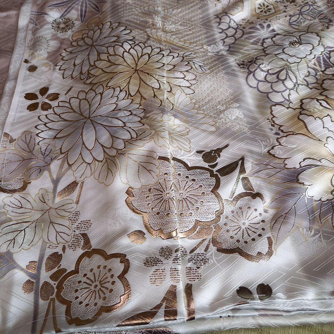 正絹振袖　京友禅　未仕立て品