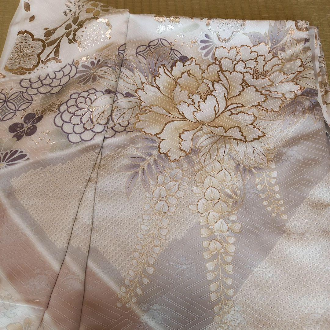 正絹振袖　京友禅　未仕立て品