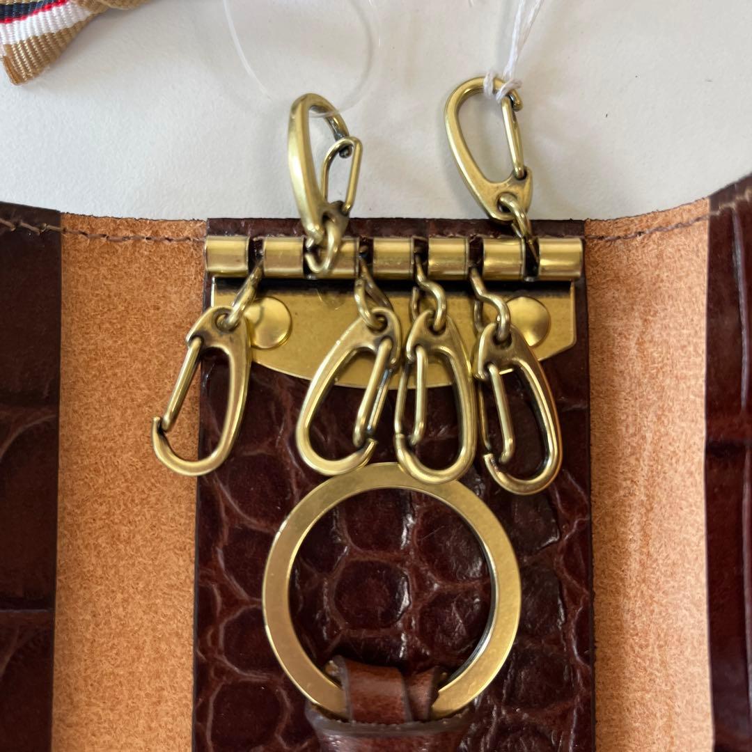 新品　IL BISONTE イルビゾンテ　キーケース　レザー　クロコ型押し　6連