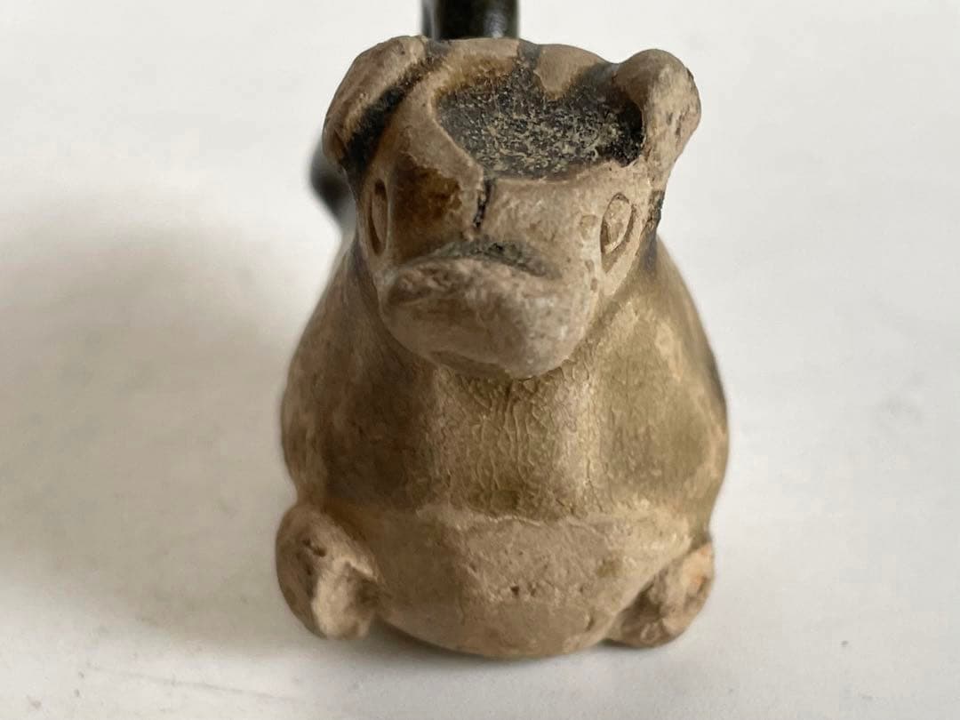 骨董　アンティーク　長沙窯　獣形玩具　犬　文鎮　土人形　民芸　民藝　発掘品