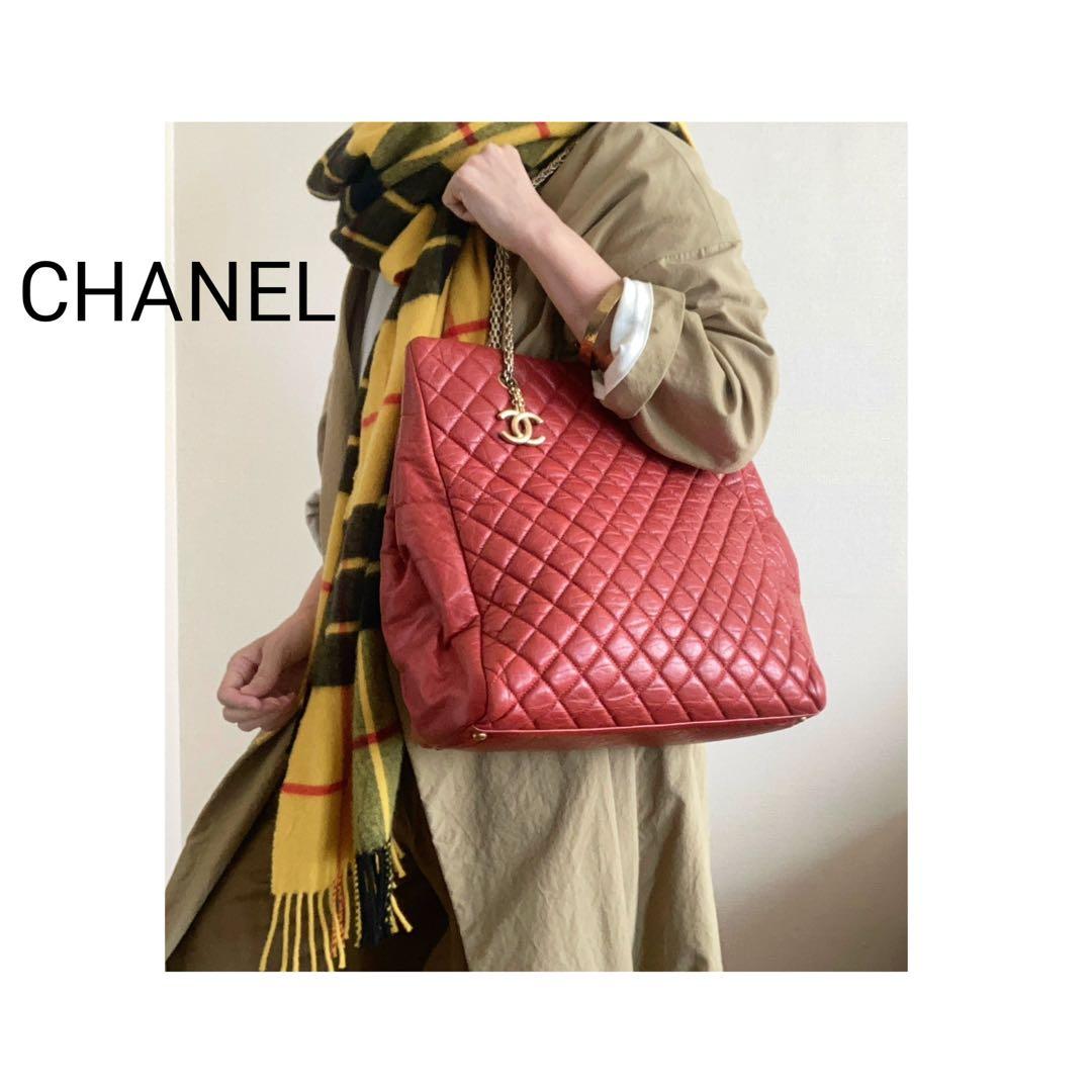 ちの様♡CHANEL マトラッセ　チェーントートバッグ　チェーンバッグ　レザー
