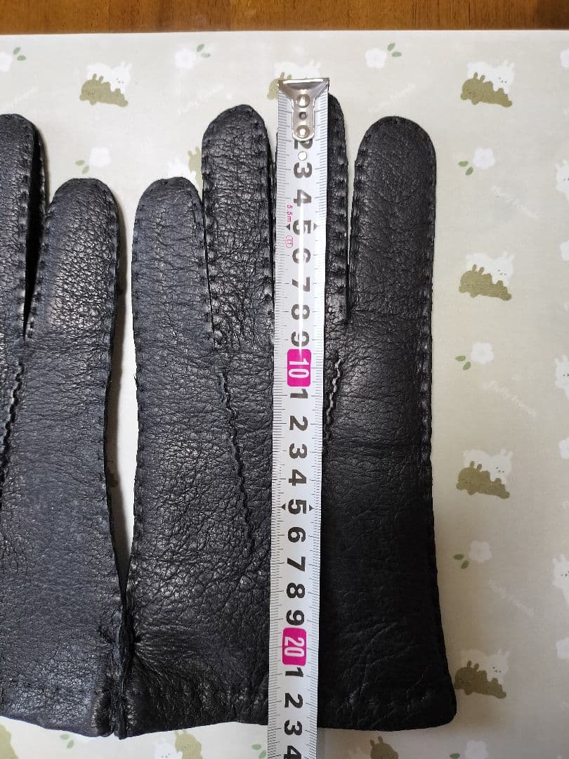 未使用　ペッカリー革手袋　カシミヤライニング　ブラック