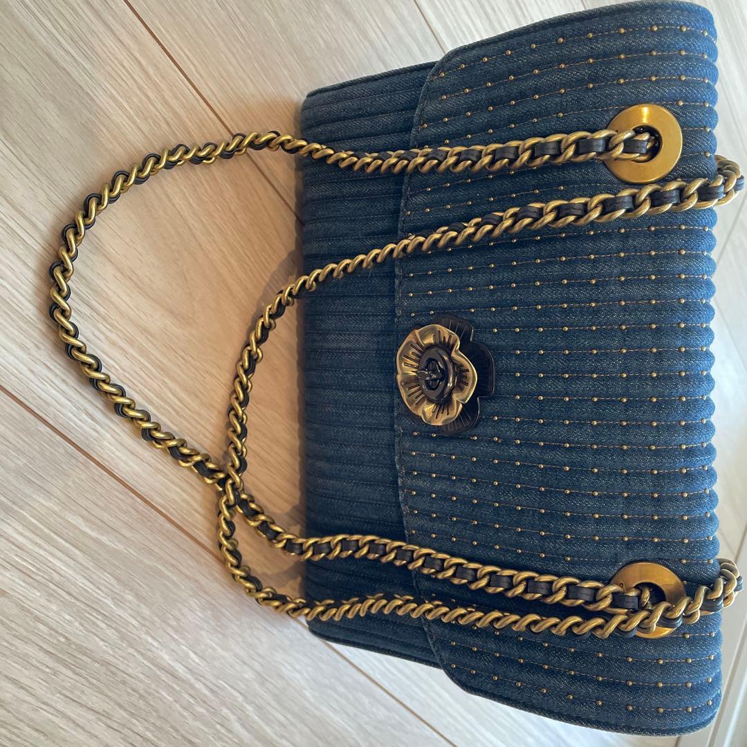 brandcrate　　coach デニム ショルダーバッグ 花型ボタン