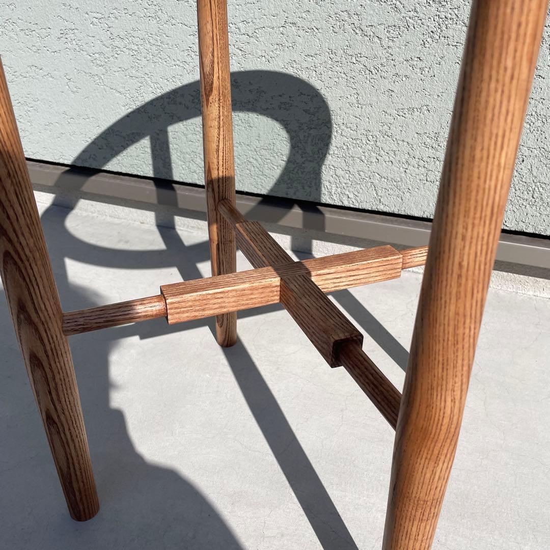 サイドテーブル　無垢　ガラステーブル