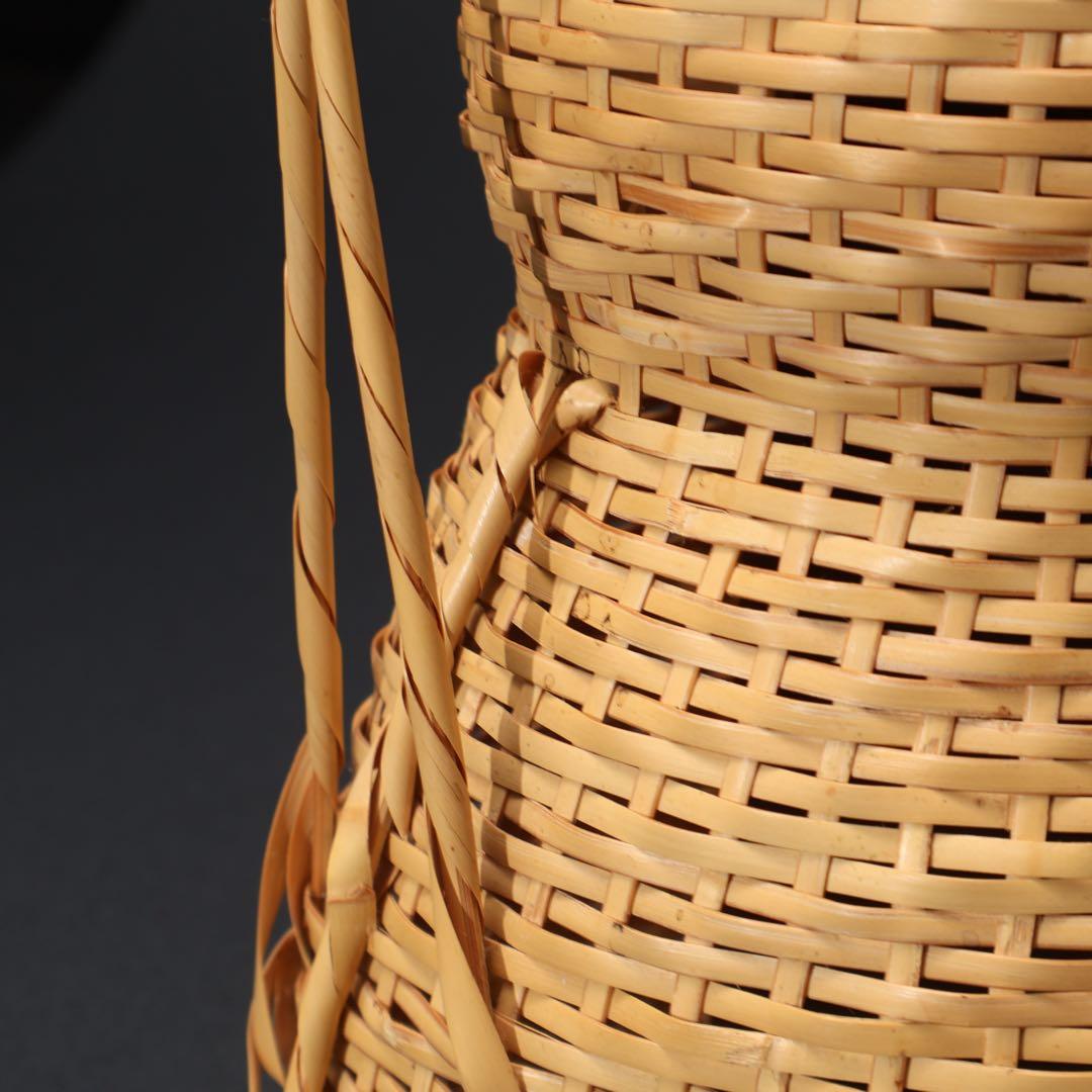 花入　花籠　即中斎好　方円籠　伝統工芸有馬籠　昭竹斎　共箱　R1499ラ