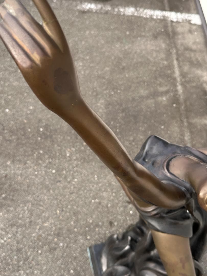 ★現地引取限定！！ 作家物 金属工芸 銅製 ブロンズ像 少女 女神 大型オブジェ