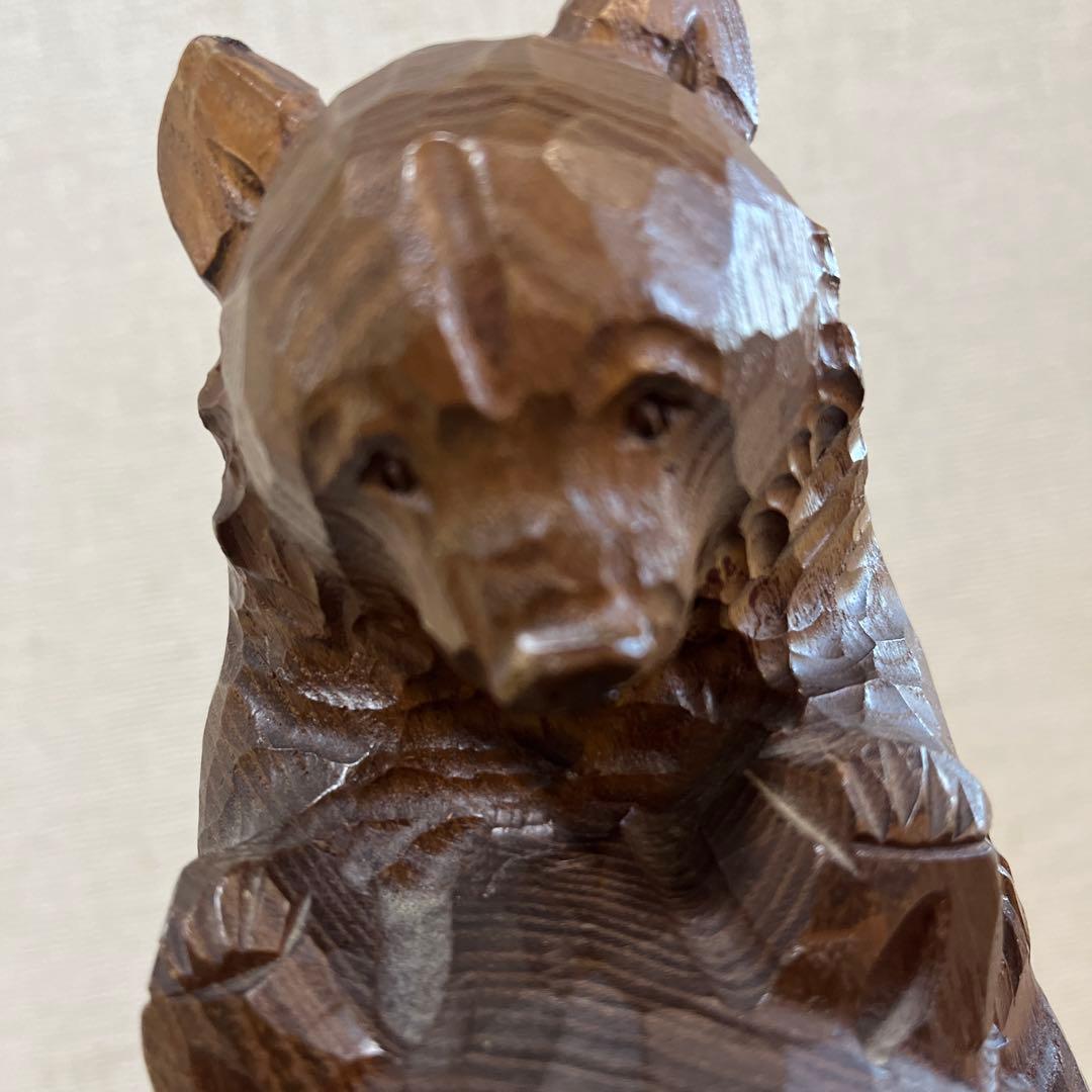 北海道　東栄民芸社　木製　木彫り　熊　おんぶ　肩車　彫刻　民藝　クマ　レトロ