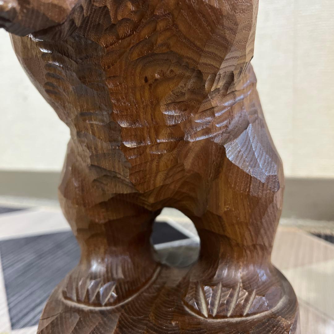 北海道　東栄民芸社　木製　木彫り　熊　おんぶ　肩車　彫刻　民藝　クマ　レトロ