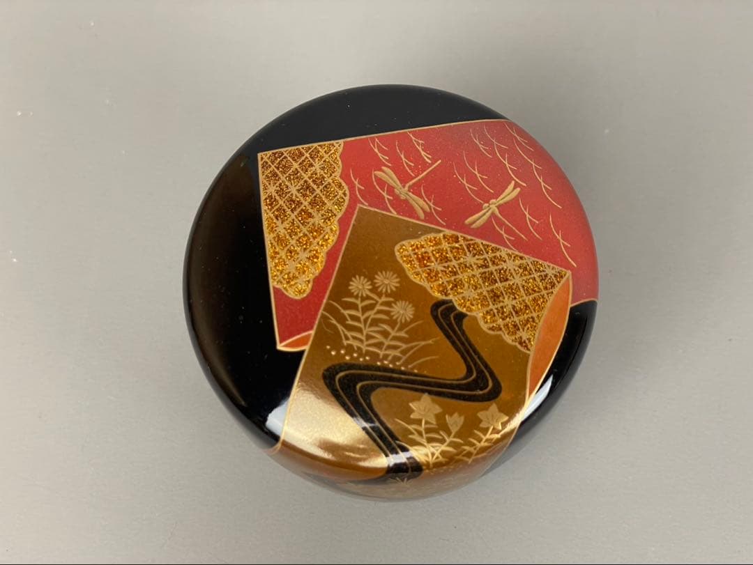 村田宗覚作 誰袖蒔絵 大棗 茶道具 共箱共布付 漆芸 茶器 塗師 利休棗 蜻蛉