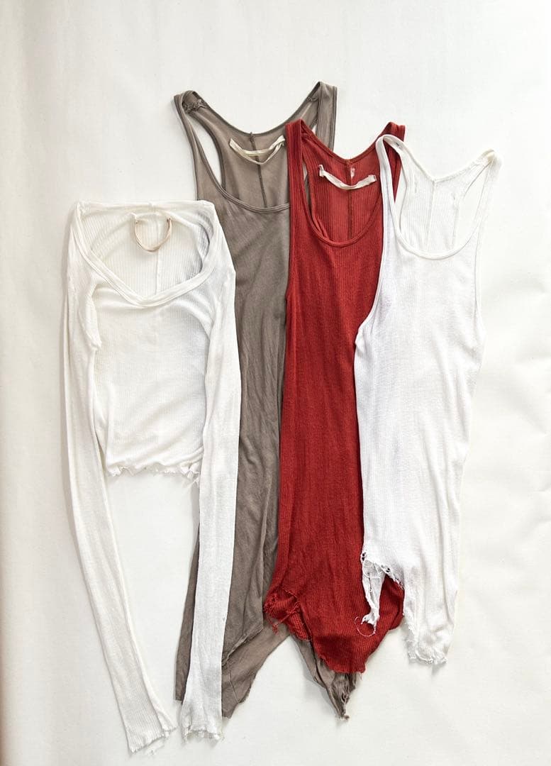 訳ありrick owens リックオウエンス リブ ノースリーブ 長袖カットソー