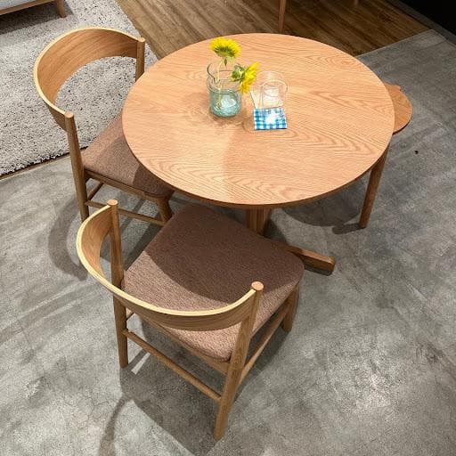 【美品】ウニコ　LENKI(レンキ)　ラウンドテーブル Φ800　ナチュラル