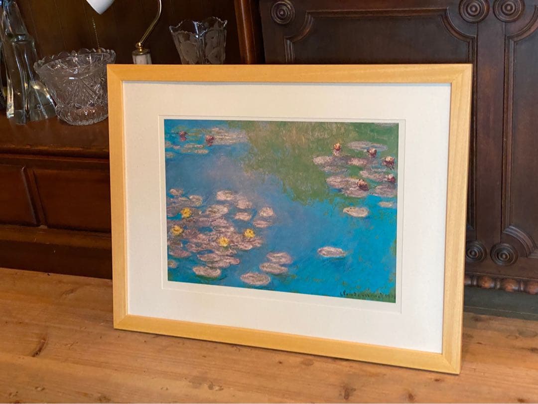 クロード•モネ 睡蓮 アート 額縁 インテリア アンティーク