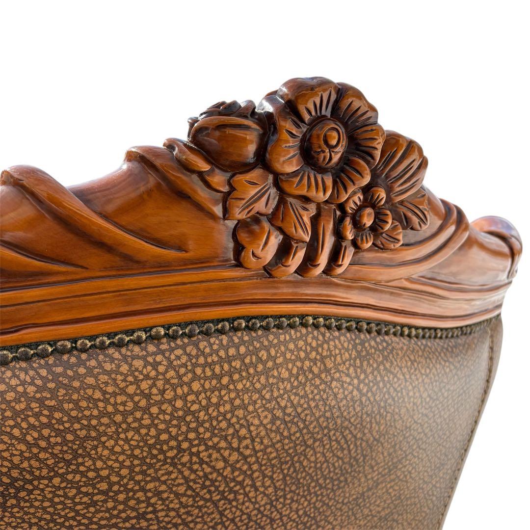 【送料込】ロココ調　ヴィンテージソファー　1Pソファ　ヨーロピアン　アンティーク