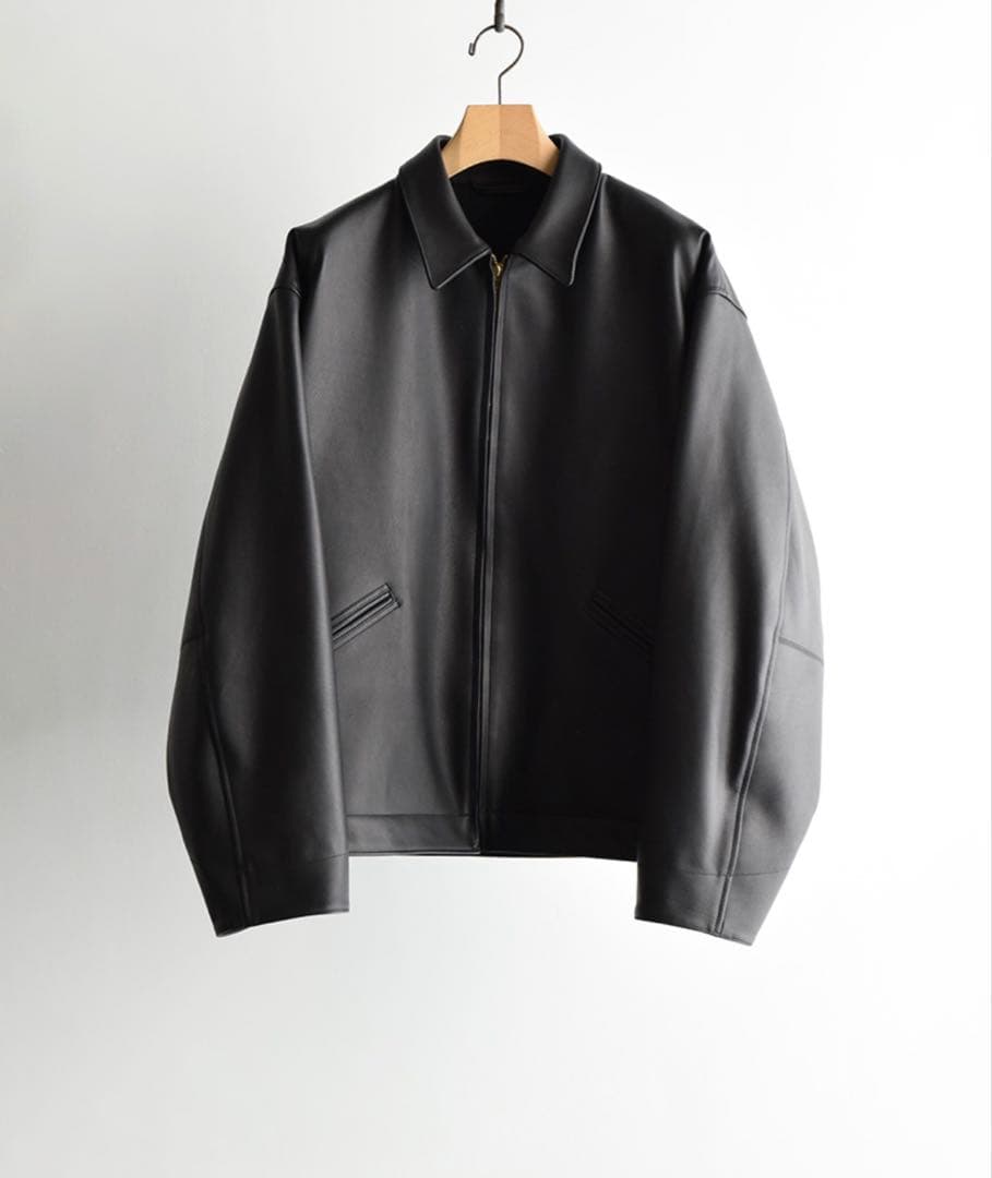 【新品未使用】comoli leather カーフスキンジップショートジャケット