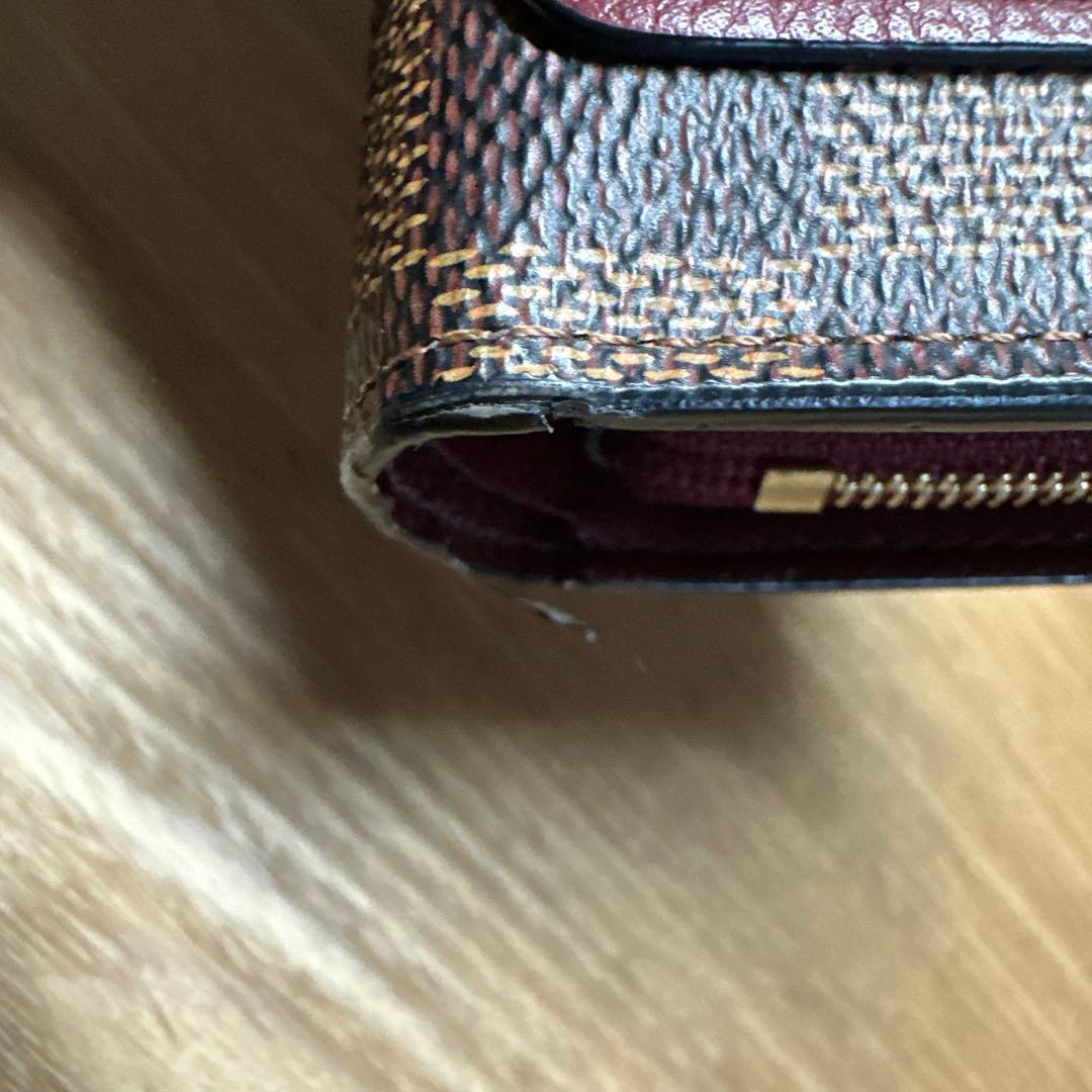 Louis Vuitton 二つ折り財布 ブラウン/ワインレッド