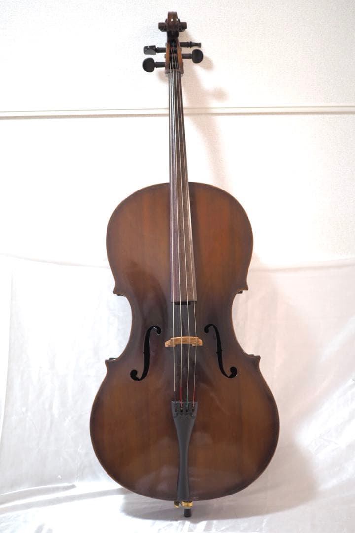 メーカー不明 チェロ 4/4 虎杢 弓 ソフトケース付き