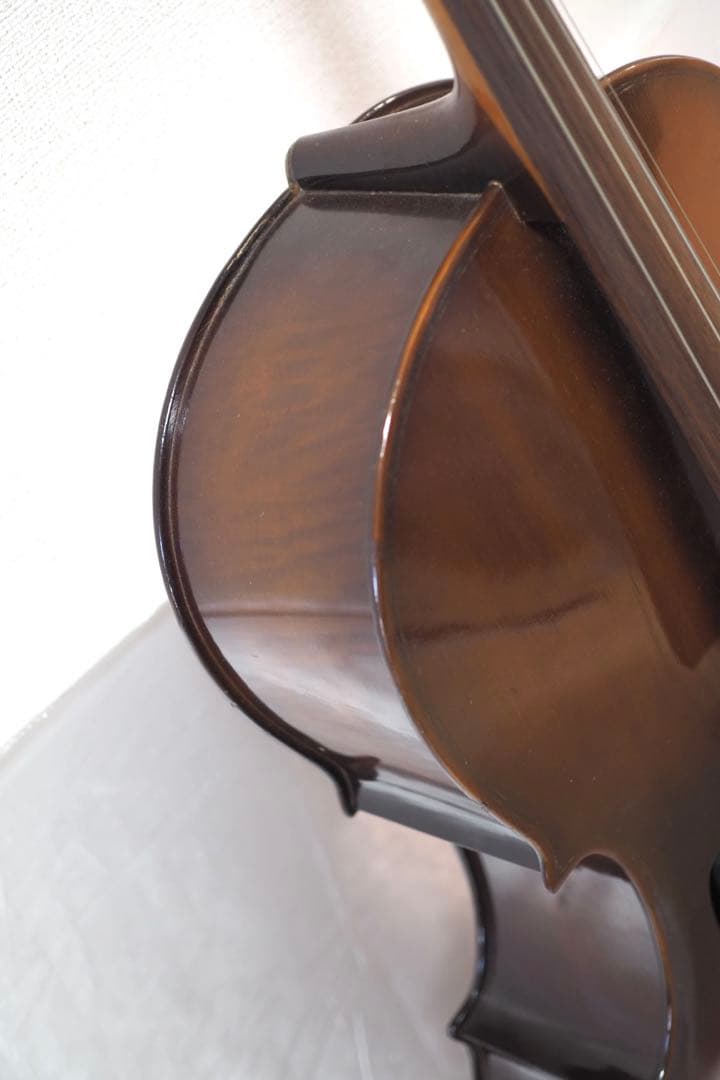 メーカー不明 チェロ 4/4 虎杢 弓 ソフトケース付き