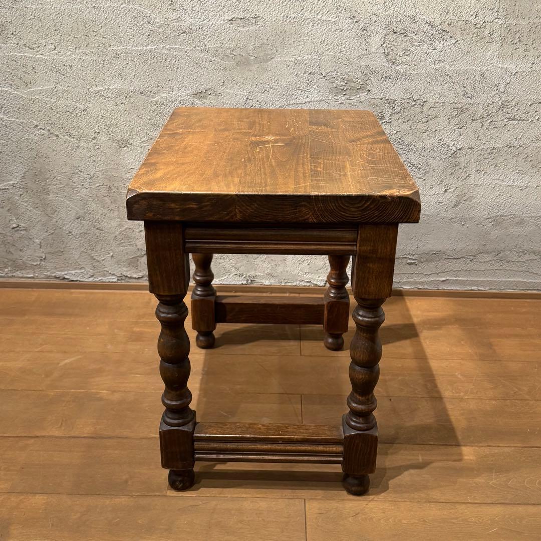 【さくら】ヴィンテージサイドテーブル　ろくろ脚