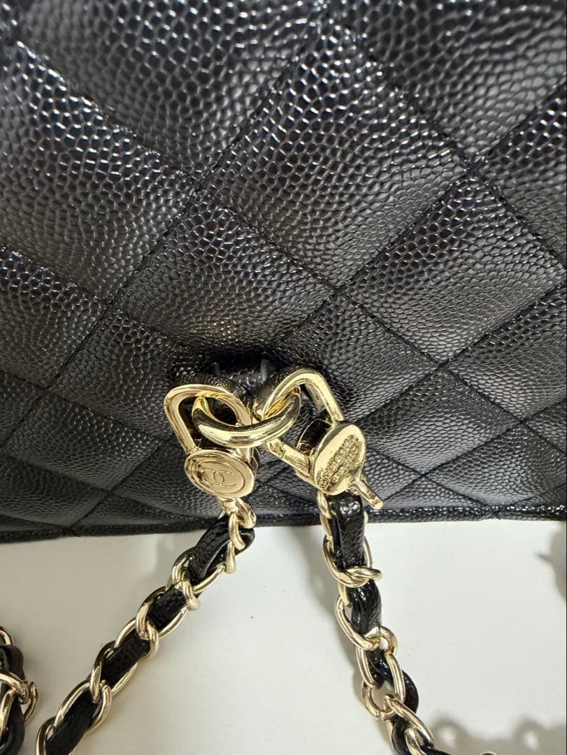 シャネル ノベルティ トップハンドル ショルダーリュックバッグ キャビアスキン