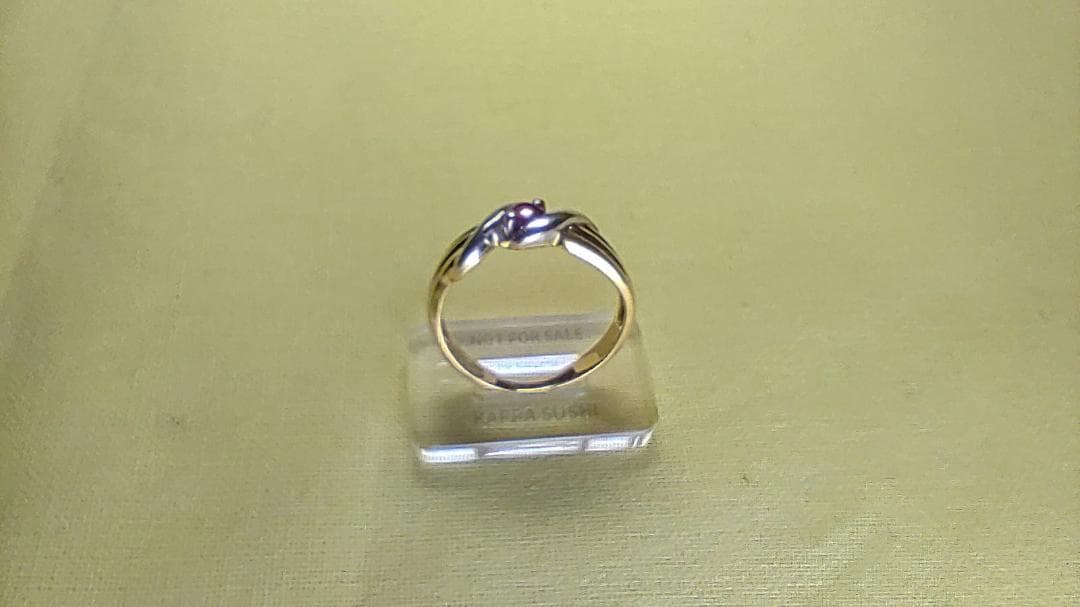 K18 Pt900コンビ ルビーの指輪