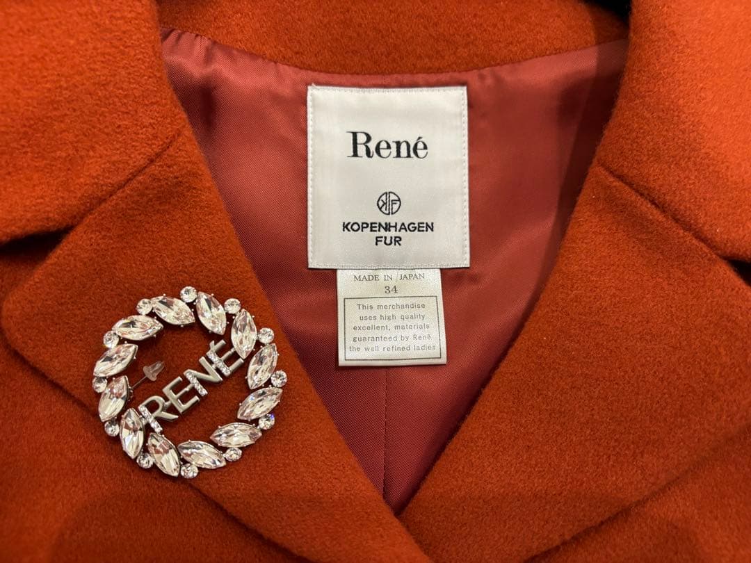 Renéルネ⭐️コペンハーゲンファーミンク⭐️カシミヤ混受注会コート34.36.38