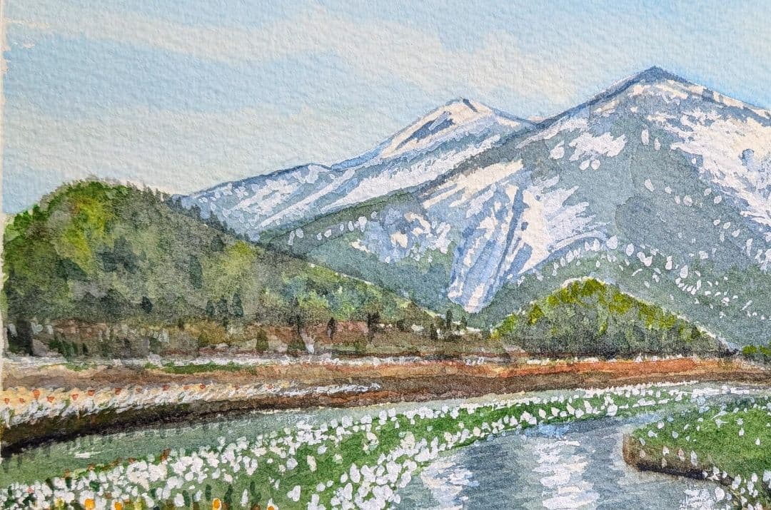 タモ 材フレーム 額縁入り《 尾瀬ヶ原より至仏山を望む 》