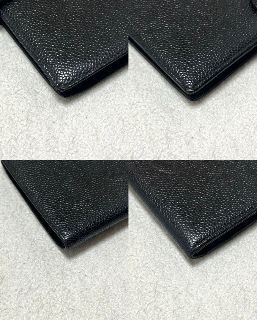 美品❗️ CHANEL シャネル　ココマーク　キャビアスキン　長財布　ブラック