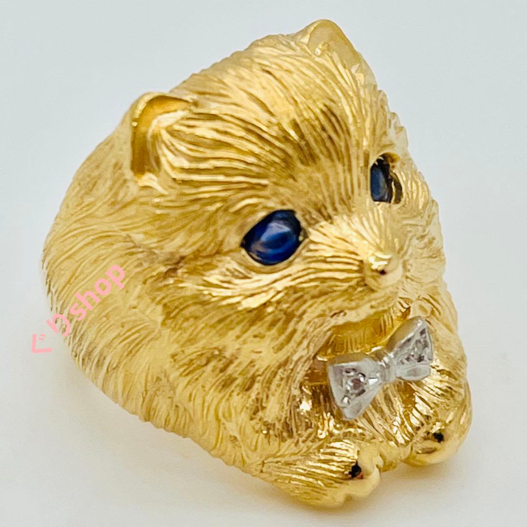 k18 犬 モチーフ リング