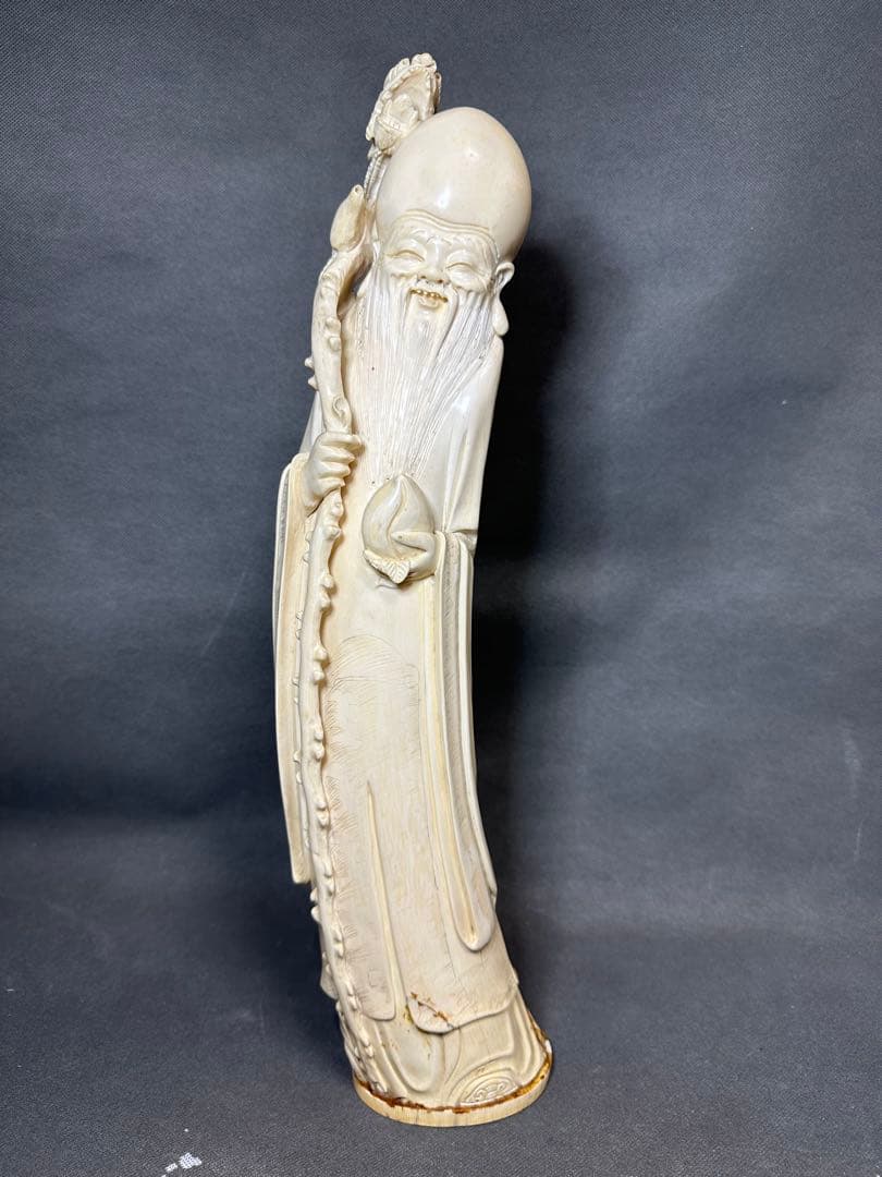 極上　寿老人　七福神　仏教美術　天然素材　置物　飾り物　古美術品　 細密細工