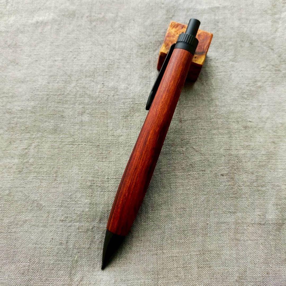 デザートアイアンウッド　ハンドメイド　木軸シャープペン　0.5mm　ブラック