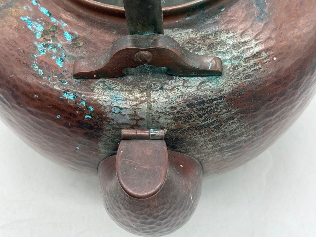 時代　銅製　塗金鎚起　銅水注　約2.5kg 茶道具　在銘　送料込み251219