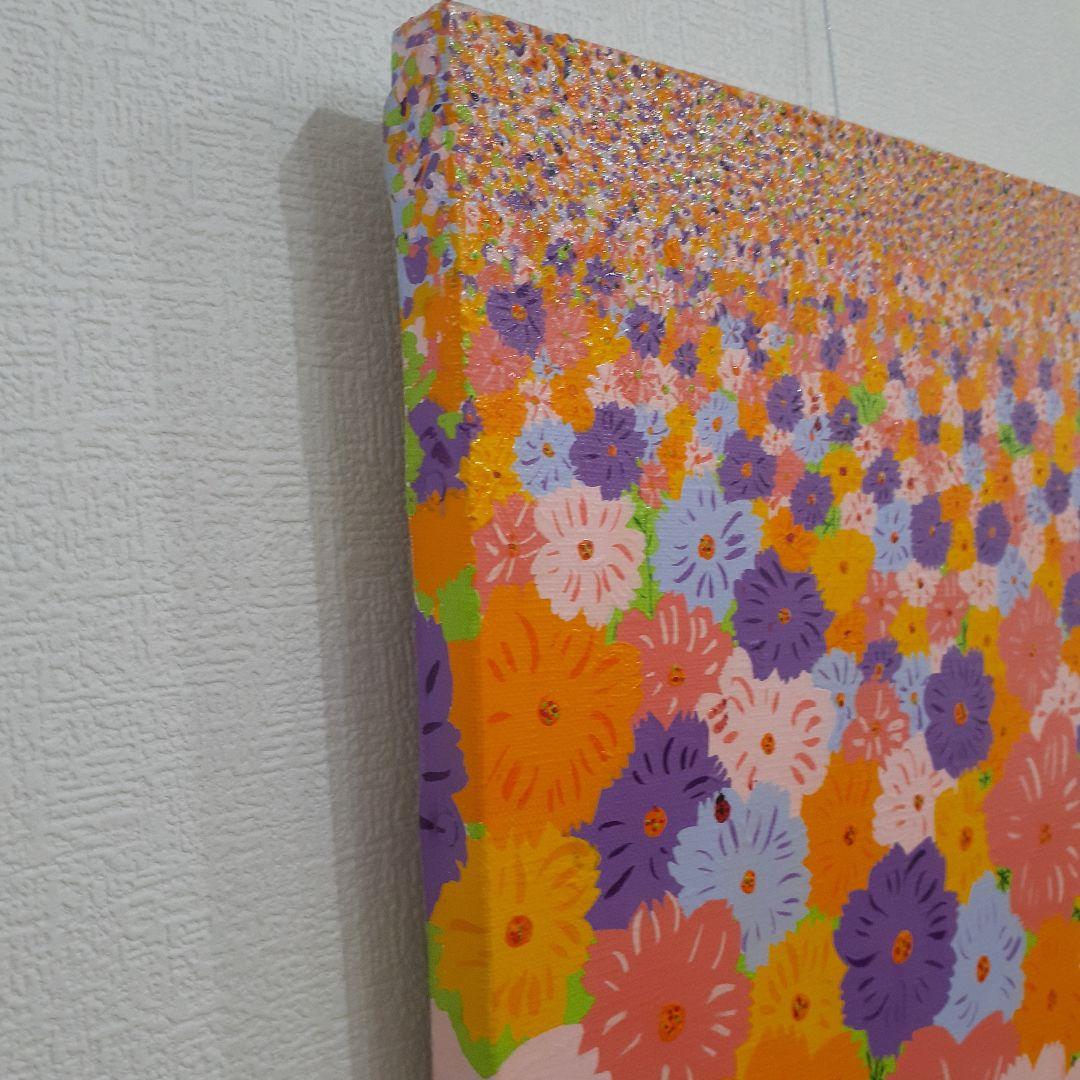 ハッピーコスモス畑　F6号キャンバス　アクリル絵の具　画家　小楠アキコ作品