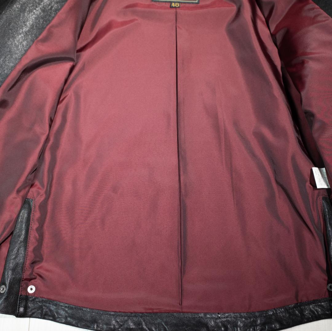 EGO TRIPPING ゴートレザー ライダースジャケット 48 黒 革ジャン