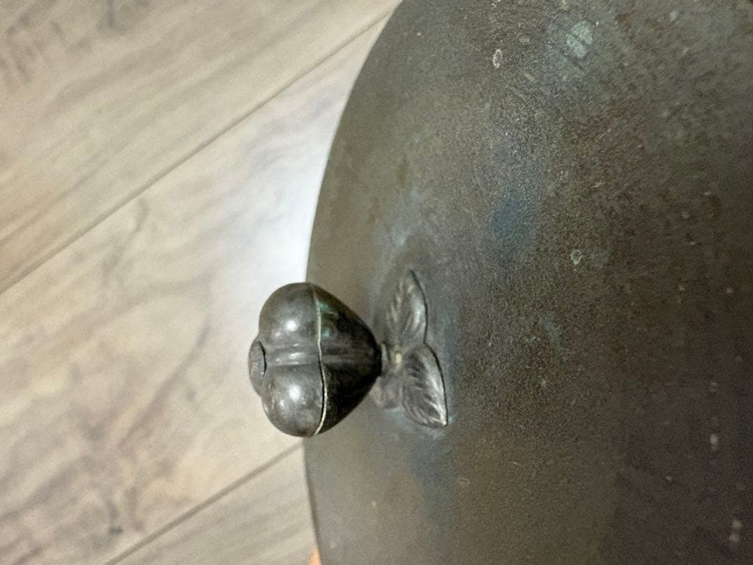 平安 光玉堂造 鉄瓶の蓋のみ 茶道具 茶器 お茶 伝統 工芸 銅蓋 銀