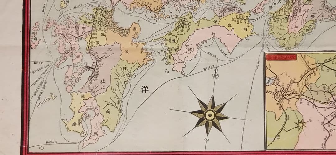 大日本全国鉄道航路細見地図（引札、石板画)明治33年出版