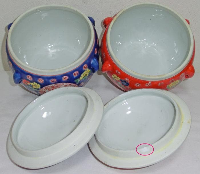 ☆中国美術☆中国陶磁器☆乾隆年製☆色絵☆福寿☆幾何学☆希少☆蓋付☆小物入れ☆