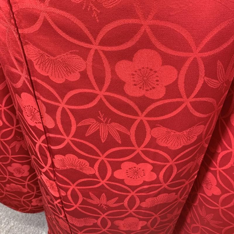 509z20〇三松取扱い 花がぁる 色無地振袖 地紋 松竹梅 赤〇成人式 結婚式