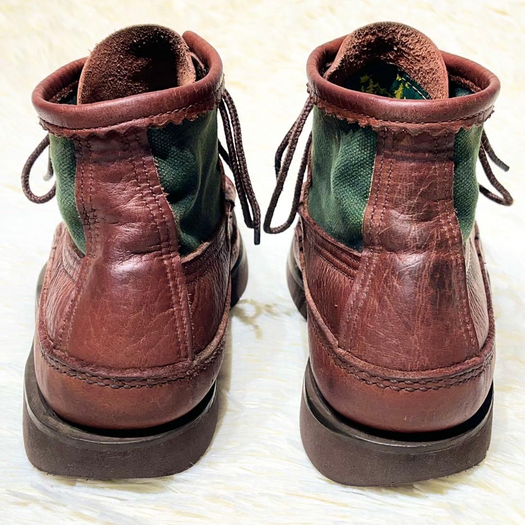 超希少！☆ラッセルモカシン　ショート サファリ 25㎝　本革　ブラウン×グリーン