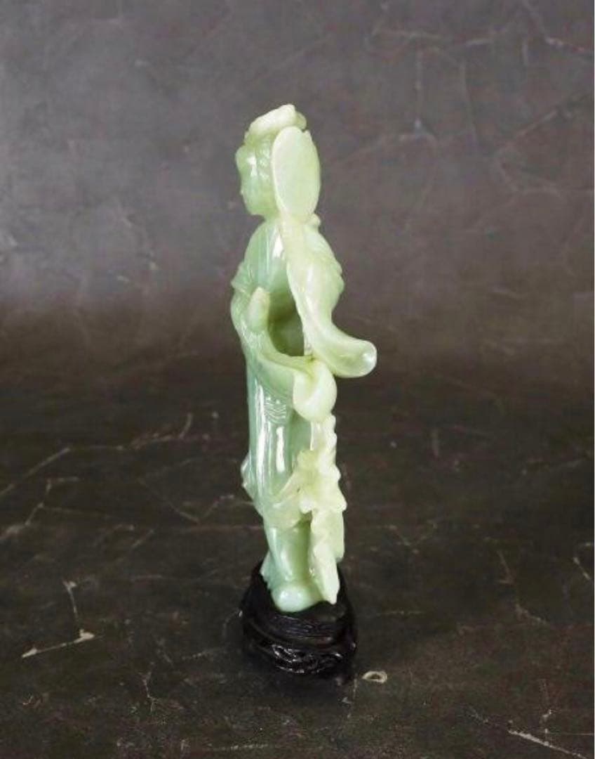 【大珍品】 玉石 中国古玩 天然石 天女 オブジェ 高さ25cm 置物 彫刻