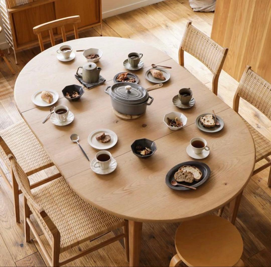 伸長式ダイニングテーブル 伸長 伸縮 木製 オーク 無垢材 北欧 ヴィンテージ