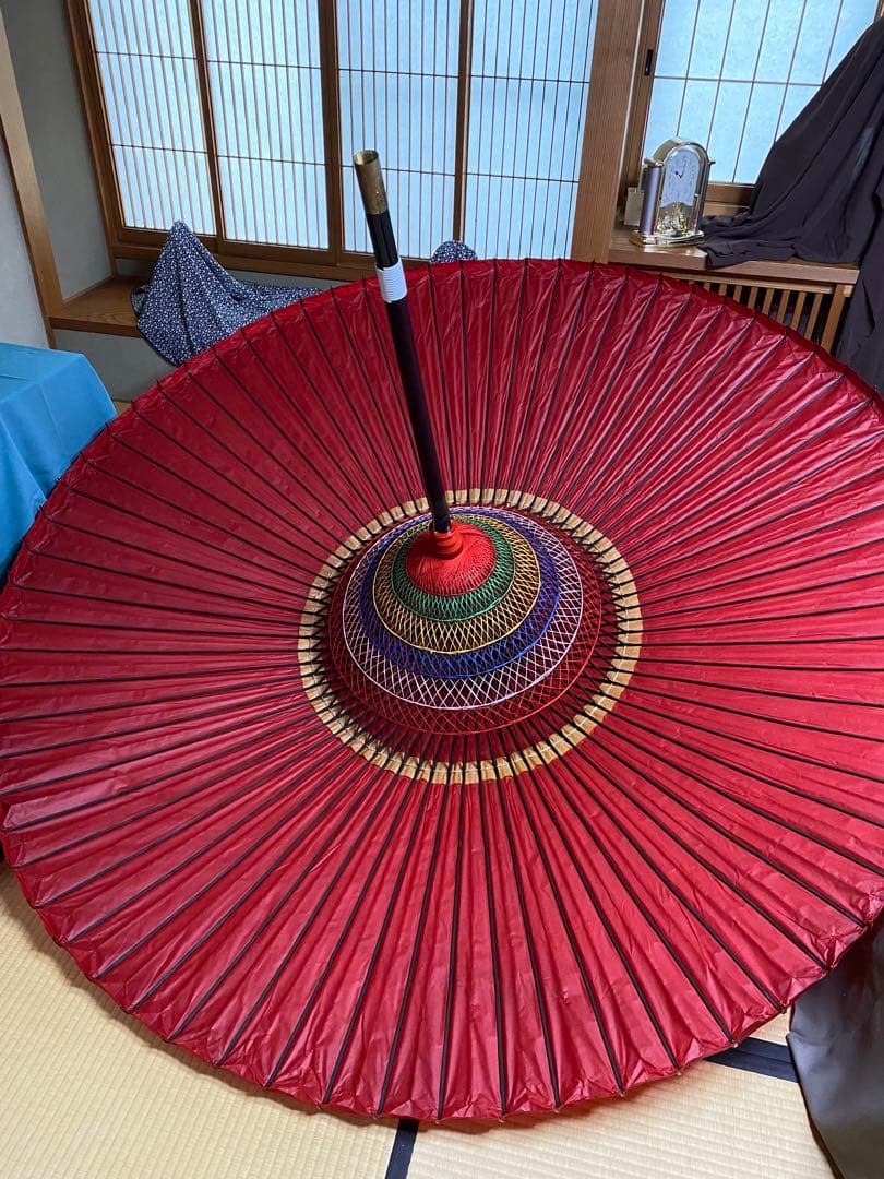 茶道具/野点傘 歌花筒(短冊掛 花入掛) 付 茶席用 茶会 和傘