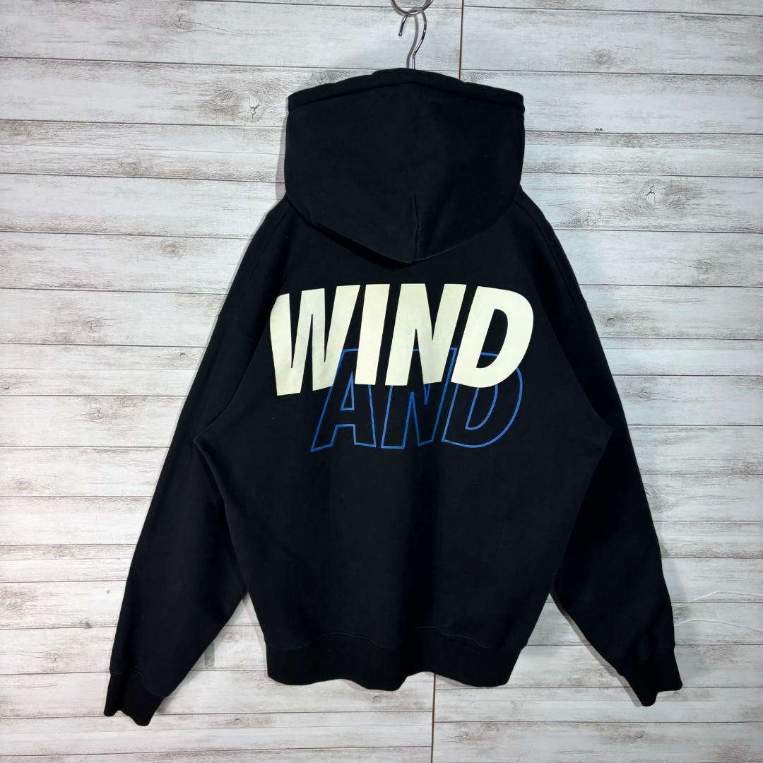 WIND AND SEA ビッグロゴ バックプリント パーカー L ブラック