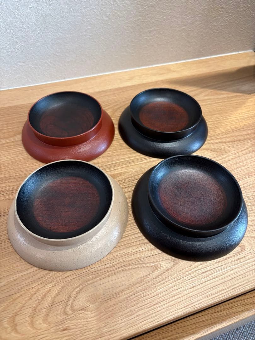 赤木明登 茶の小皿セット／黒・赤・日の丸・白