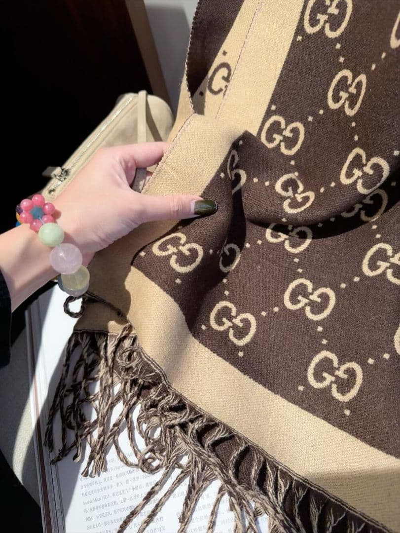 ロゴ ストール ブラウン60*180