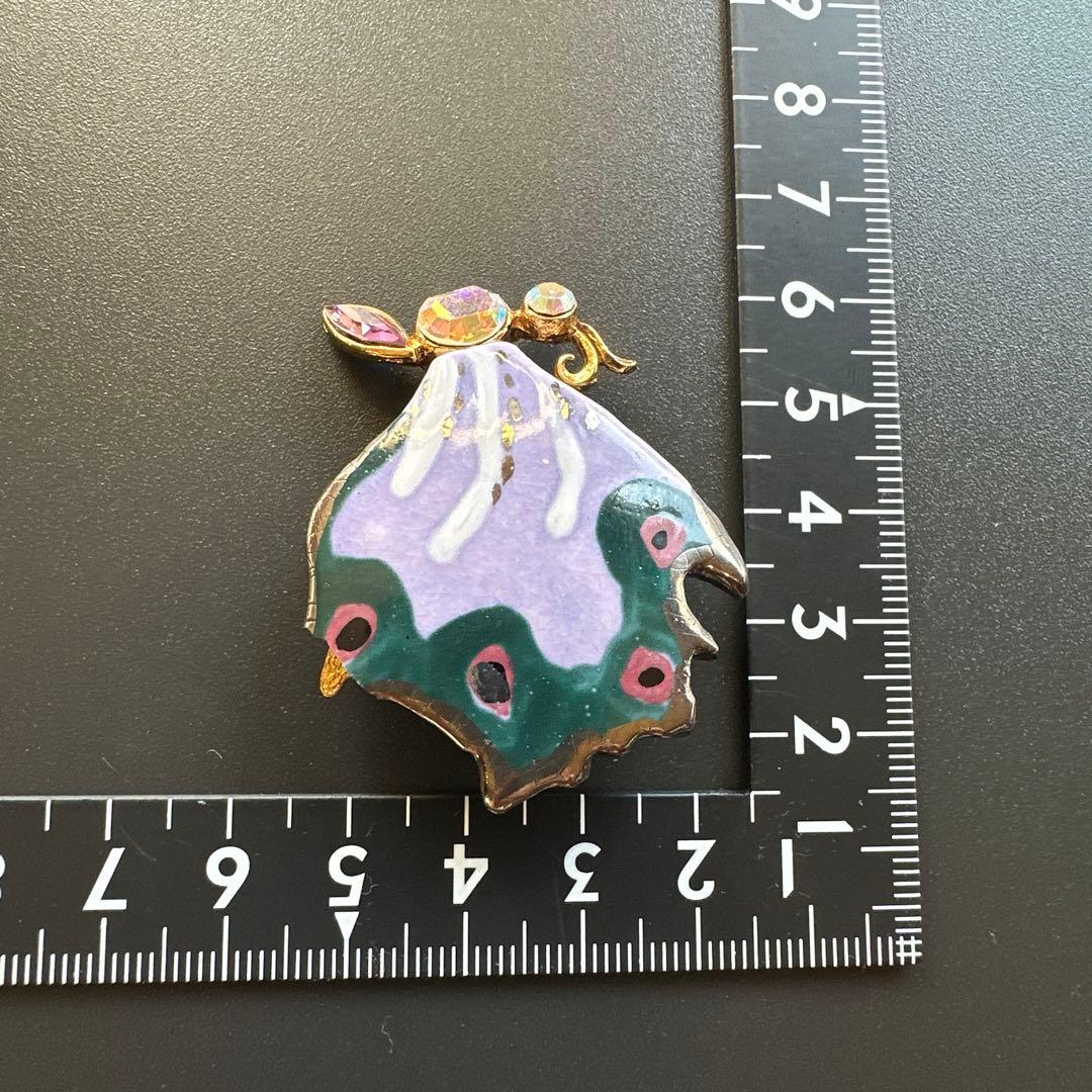 【vintage】訳あり　クリスチャンラクロワ　エナメル蝶ブローチ