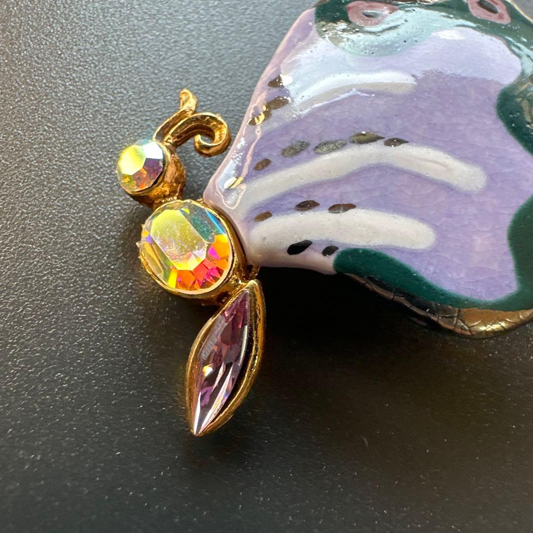 【vintage】訳あり　クリスチャンラクロワ　エナメル蝶ブローチ