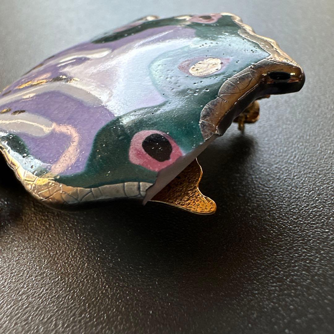 【vintage】訳あり　クリスチャンラクロワ　エナメル蝶ブローチ