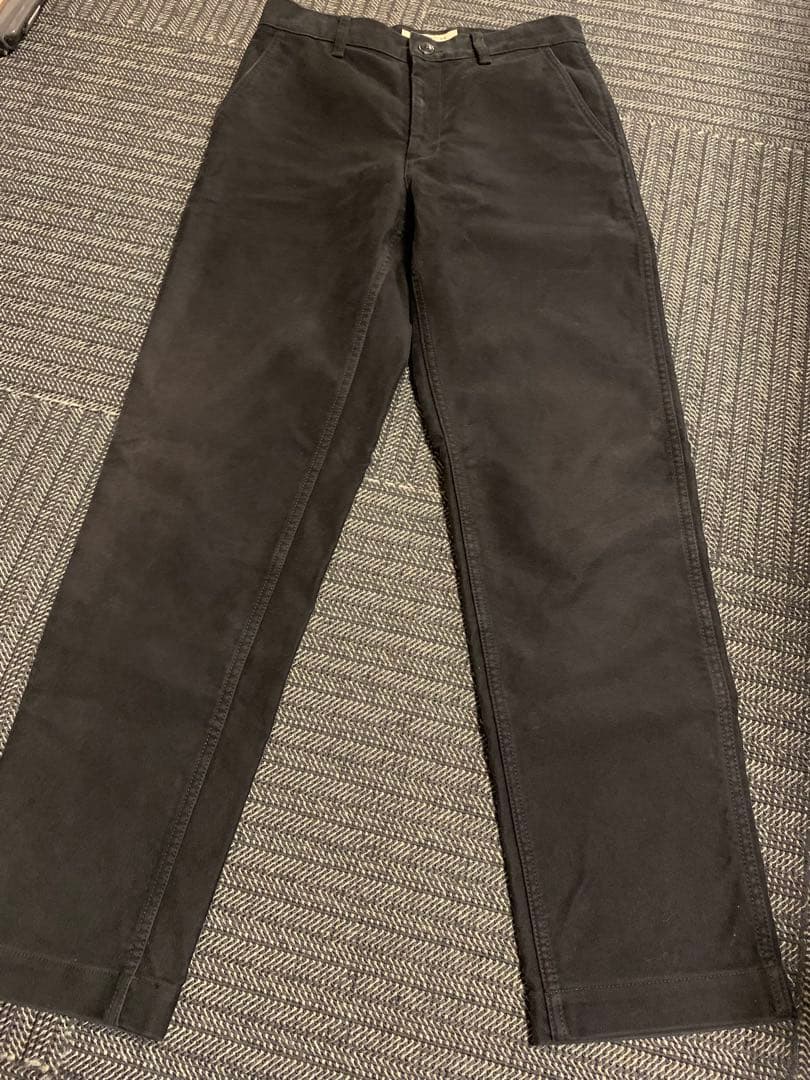 FOB FACTORY ブラック モールスキン トラウザーズ S 日本製