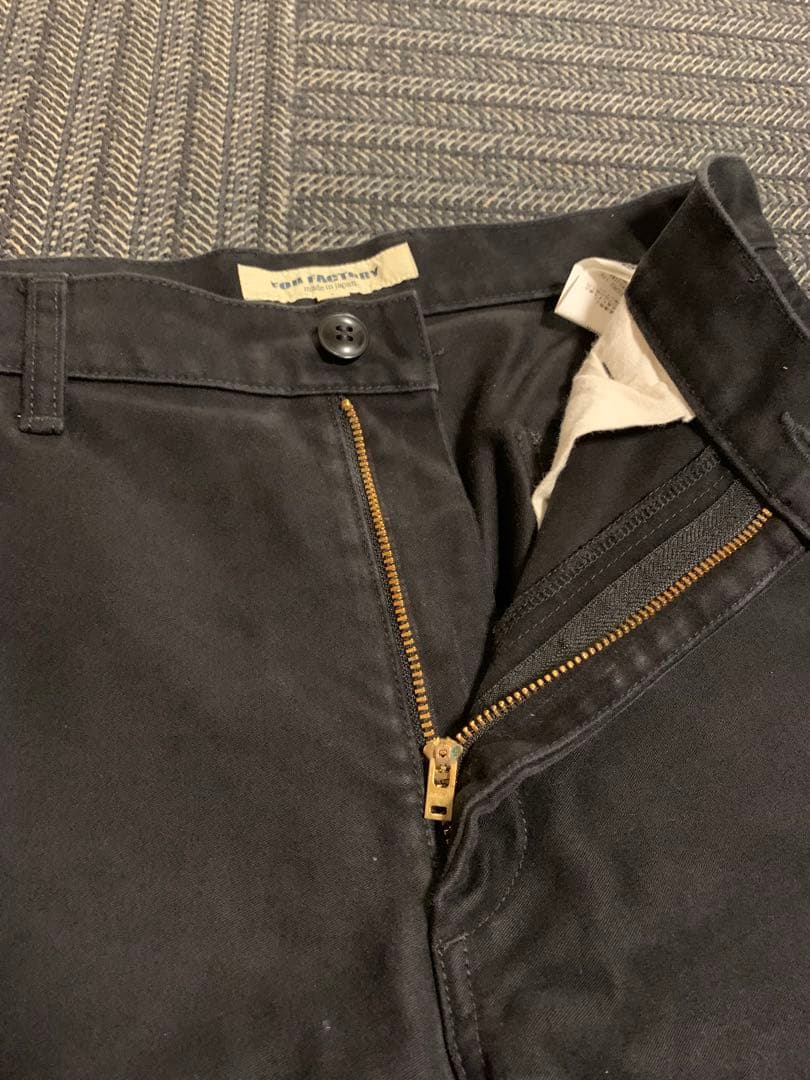 FOB FACTORY ブラック モールスキン トラウザーズ S 日本製