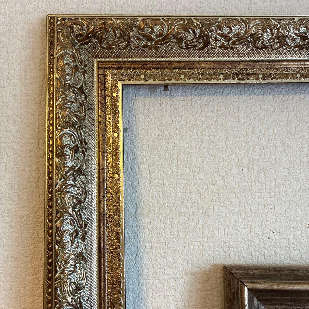 専用　レトロ　額縁フレーム枠のみ　2点セット　壁掛け　アート　アンティーク調